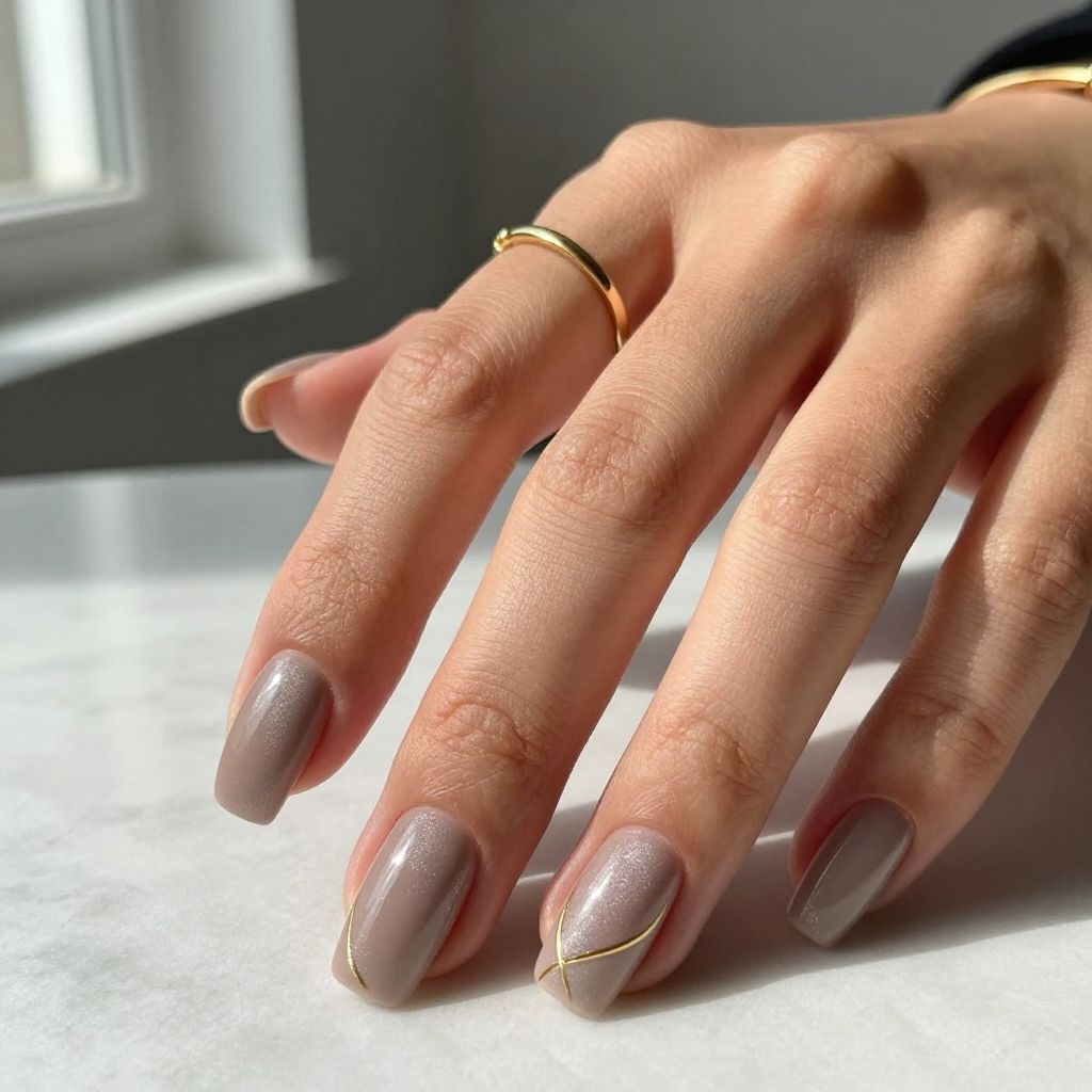 Taupe Velvet Ballerina