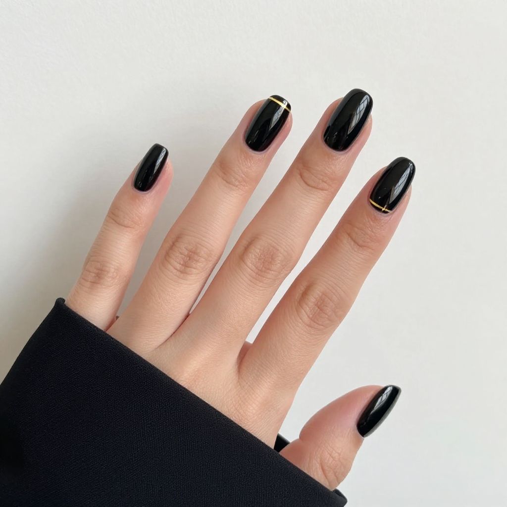 Black nails idea 10