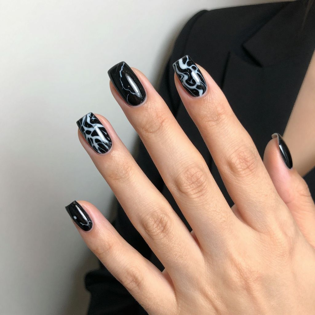Black nails idea 2