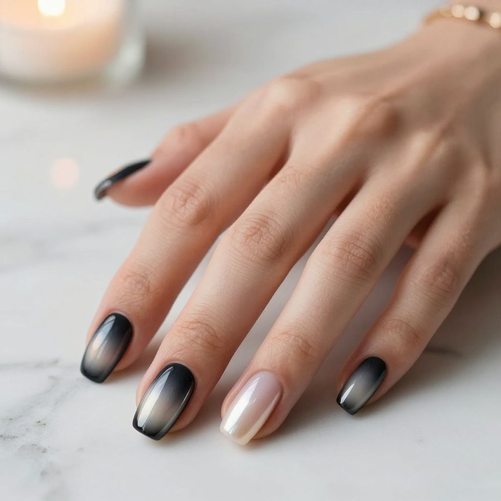 Black nails idea 5