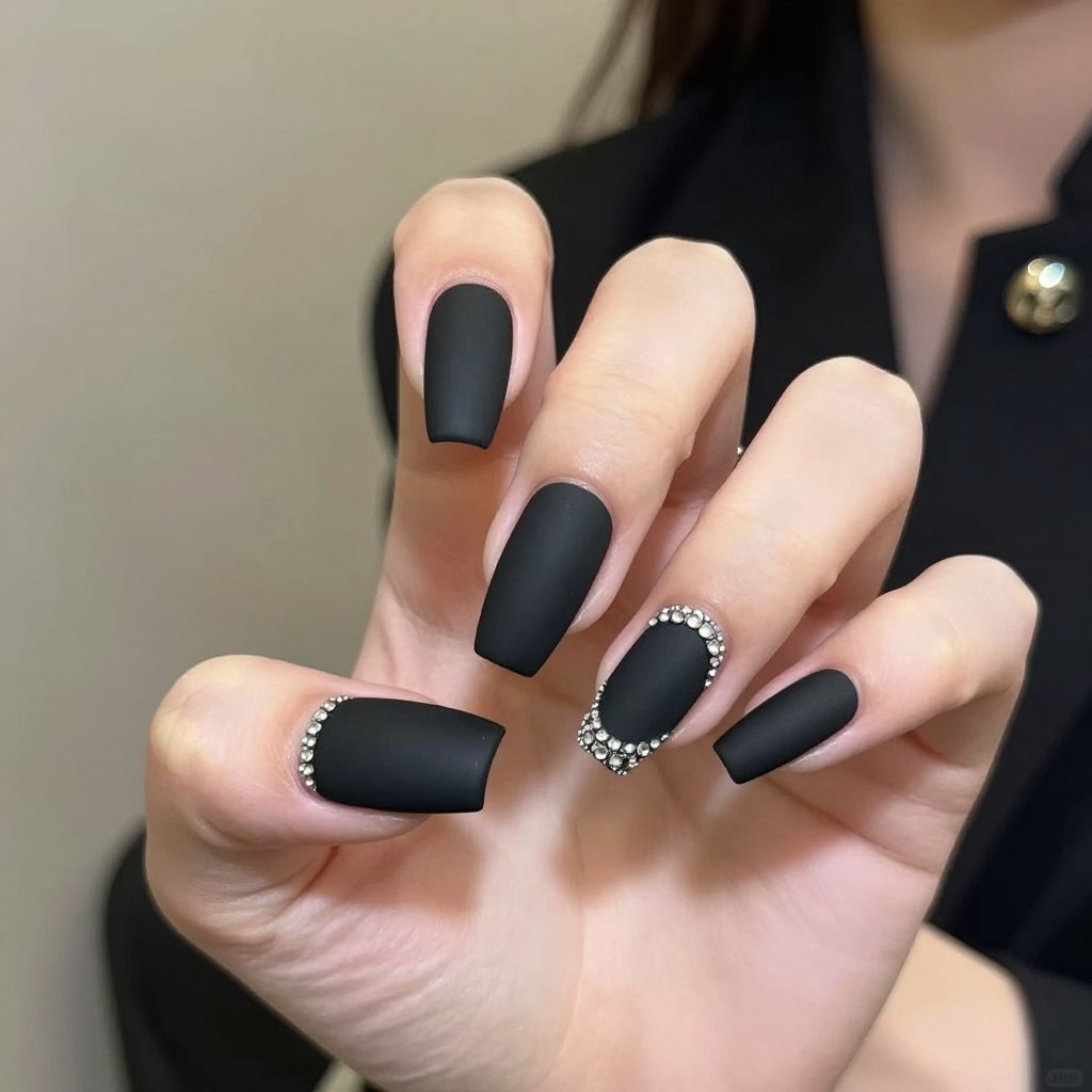 Black nails idea 6