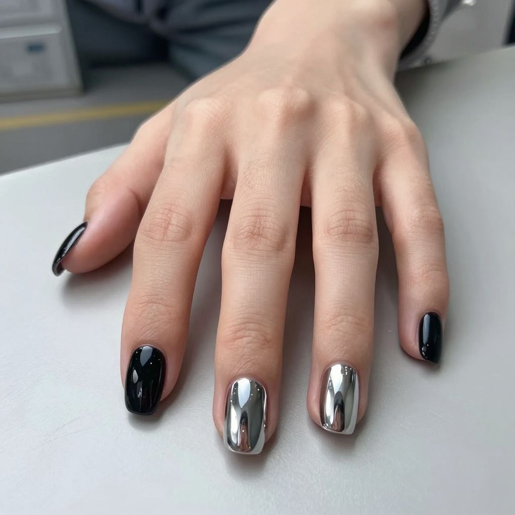 Black nails idea 9