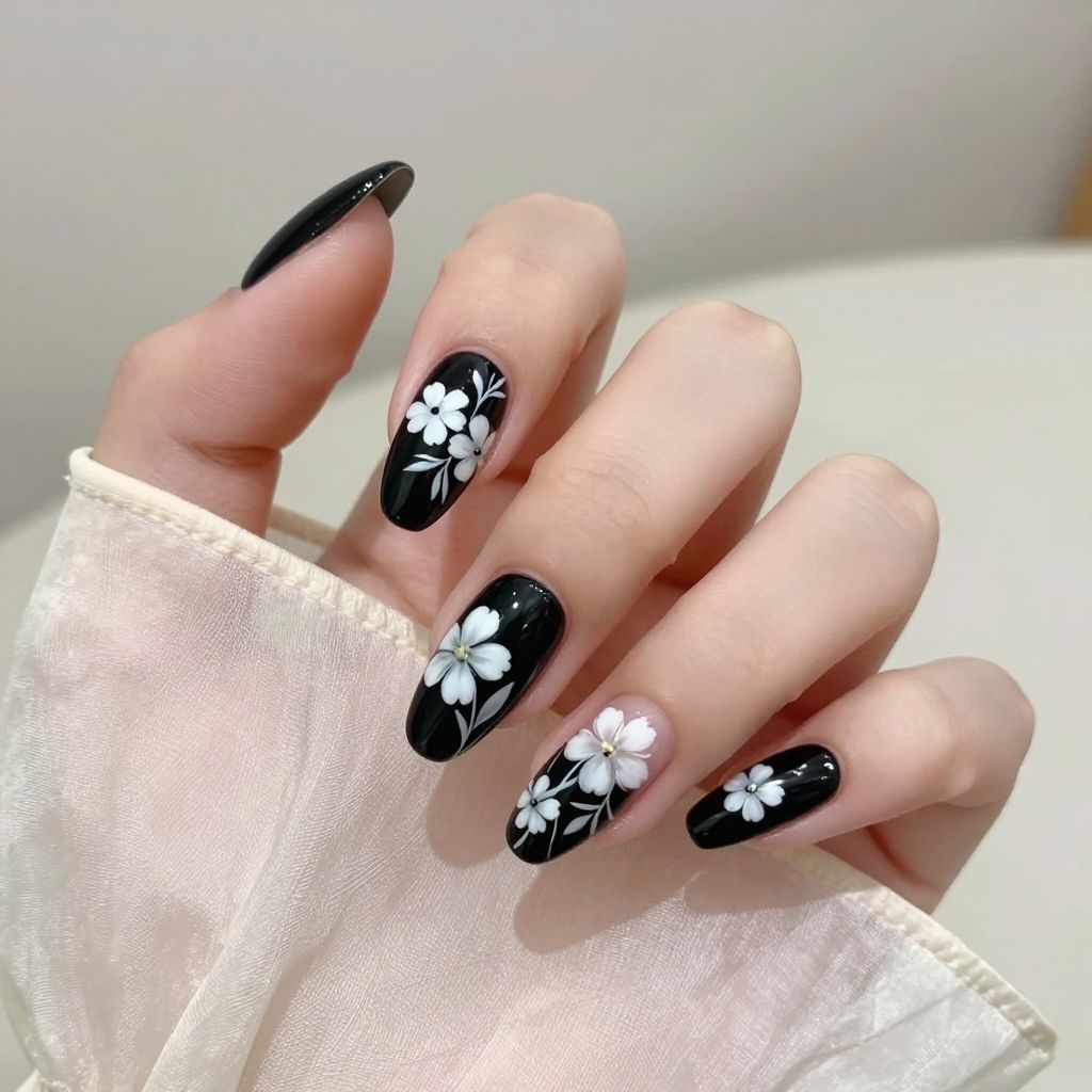 Black nails idea 8