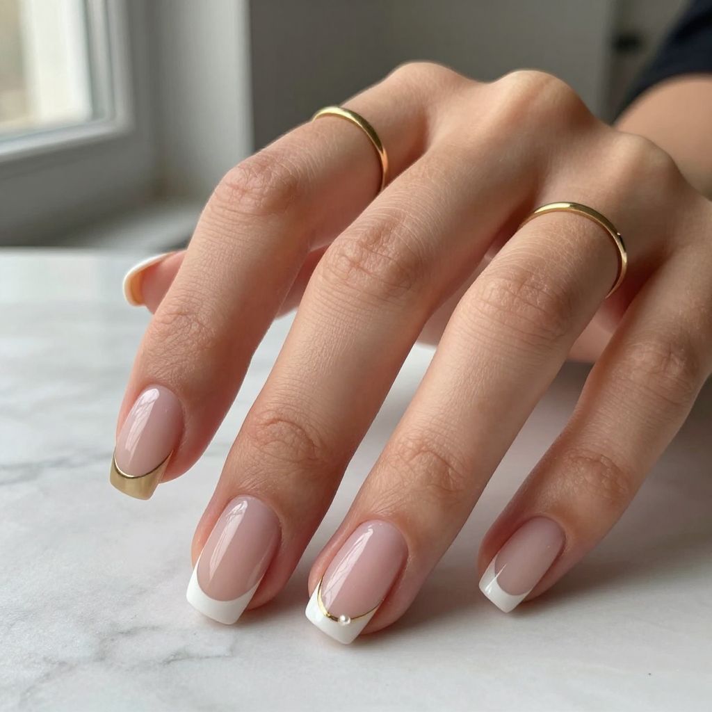 Classic French Manicure with a Twist
