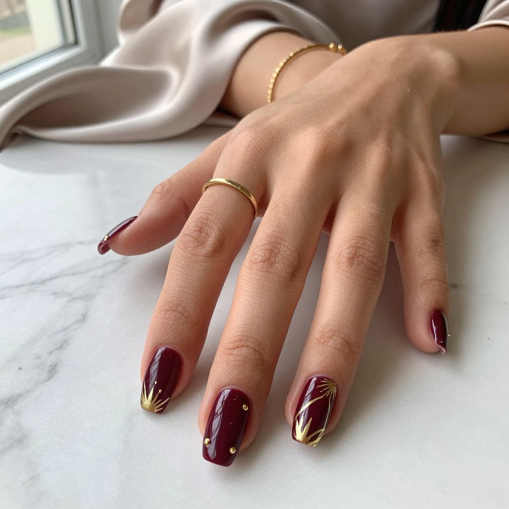 Deep Wine and Gold Art Deco