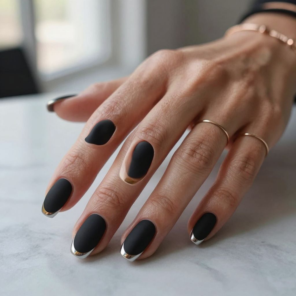 Matte Black with Chrome Tips