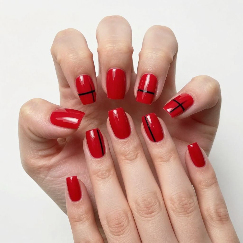 Classy Red Nail Designs nail idea 13