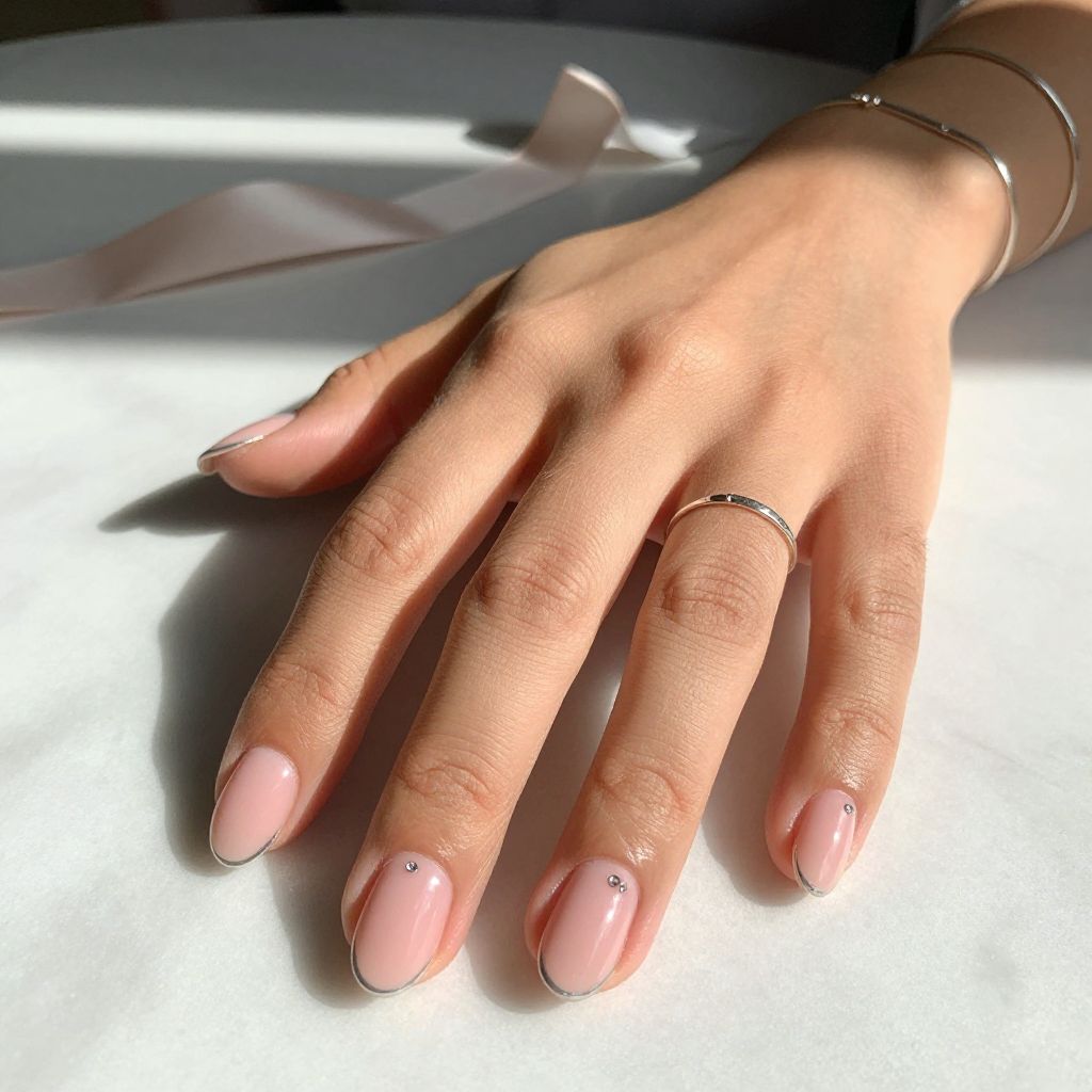 Blush Pink with Delicate Silver Lining
