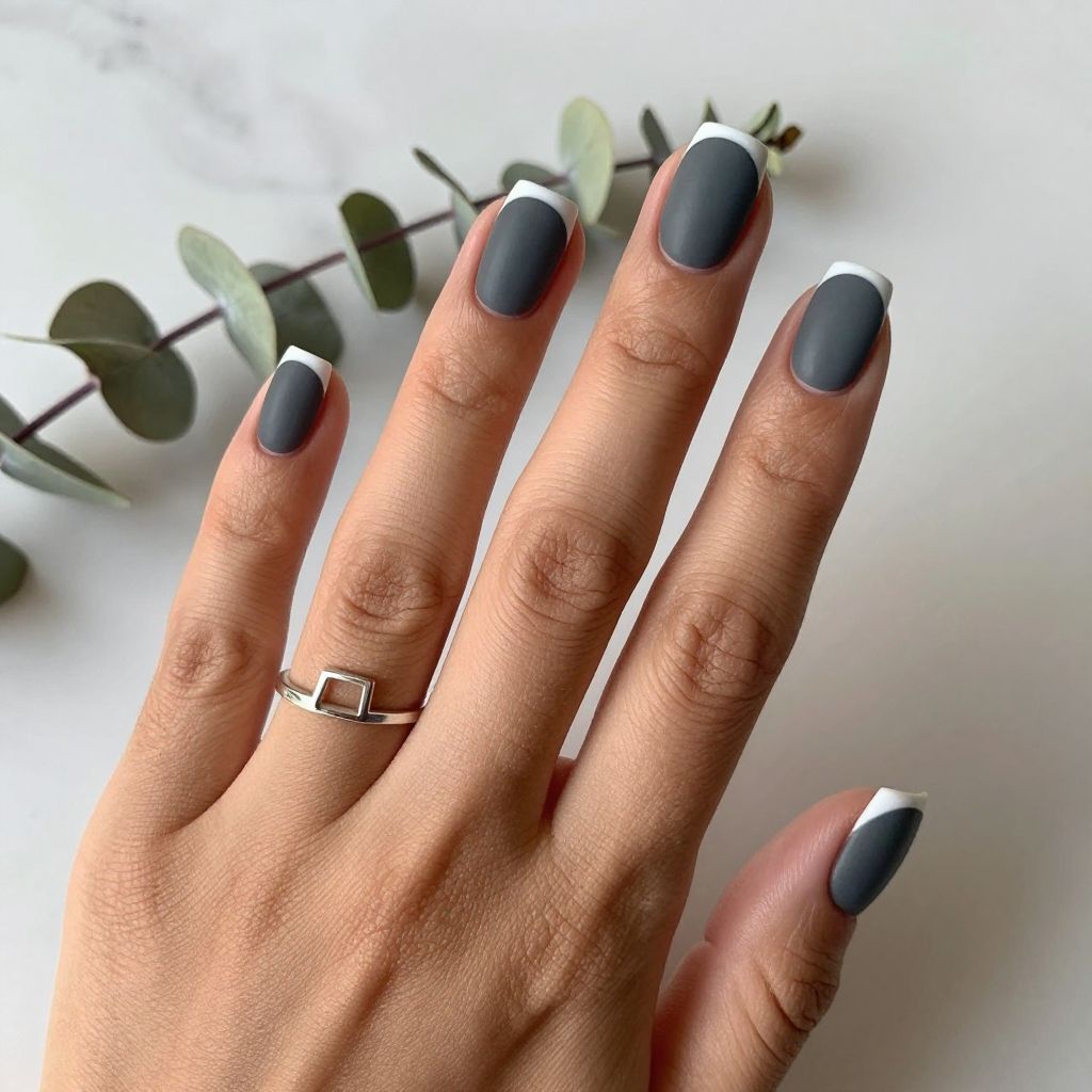 Charcoal Gray with White Tips
