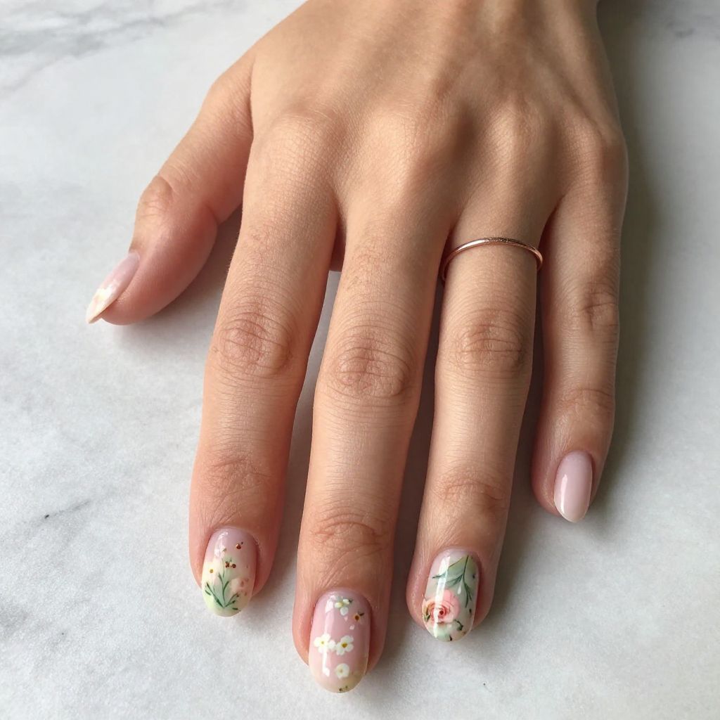 Soft Pink with Delicate Florals