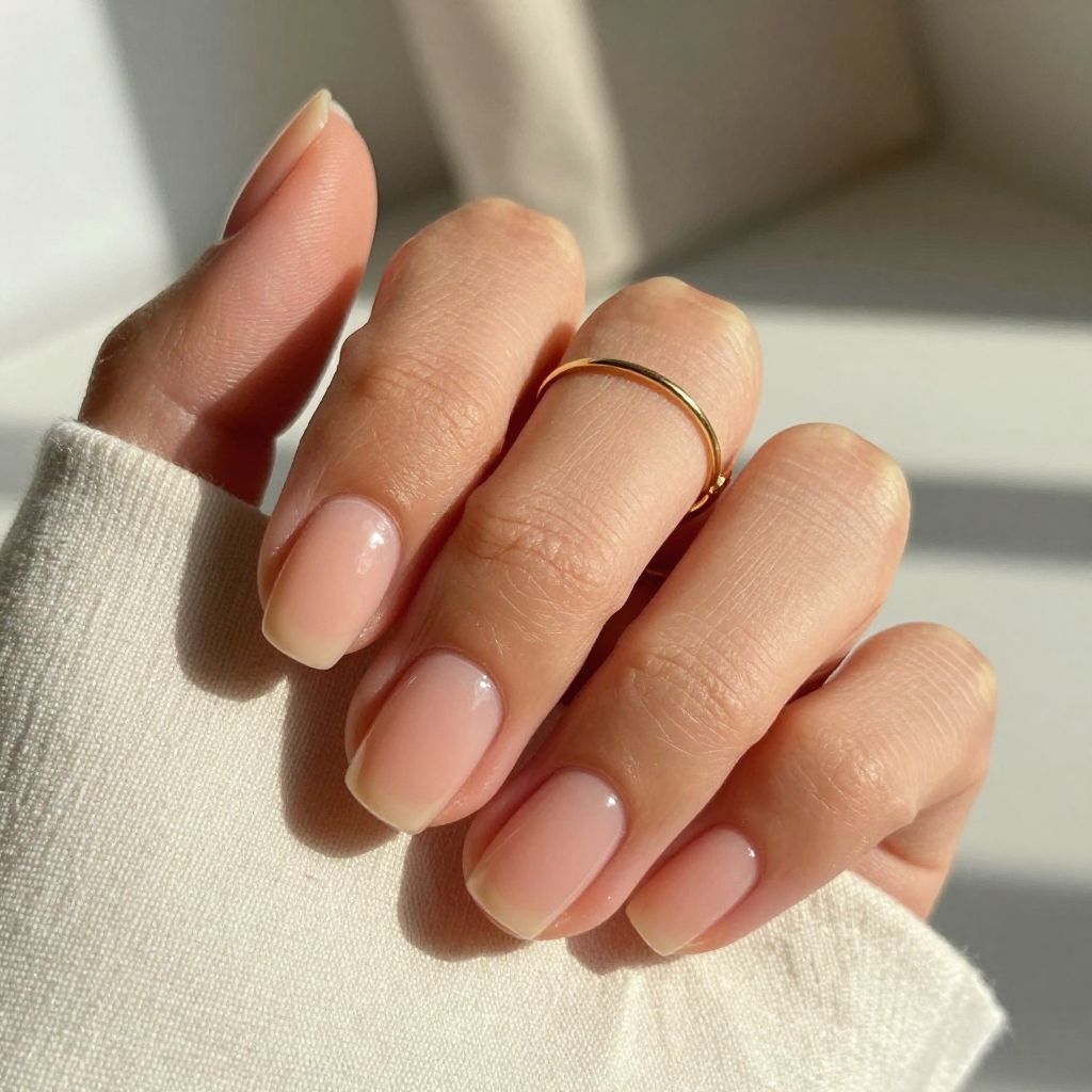 Peachy clean tint nails