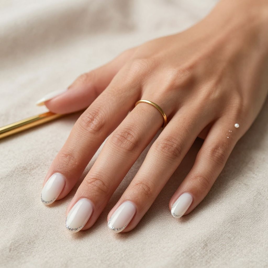 Barely there half moon clean girl nails