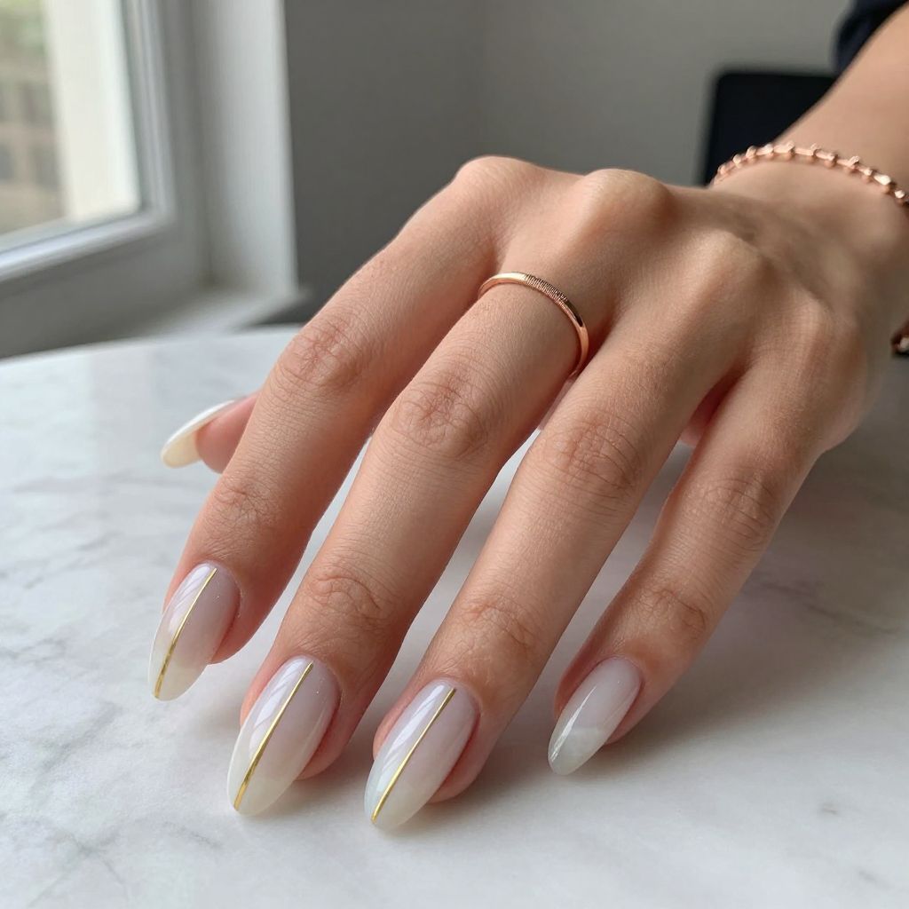 Milky Quartz Coffin Nails