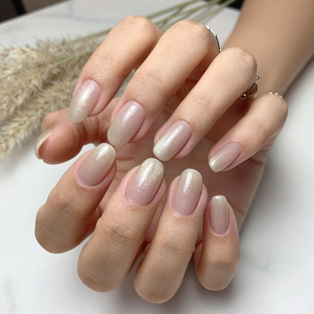 Barely There Shimmer Nails