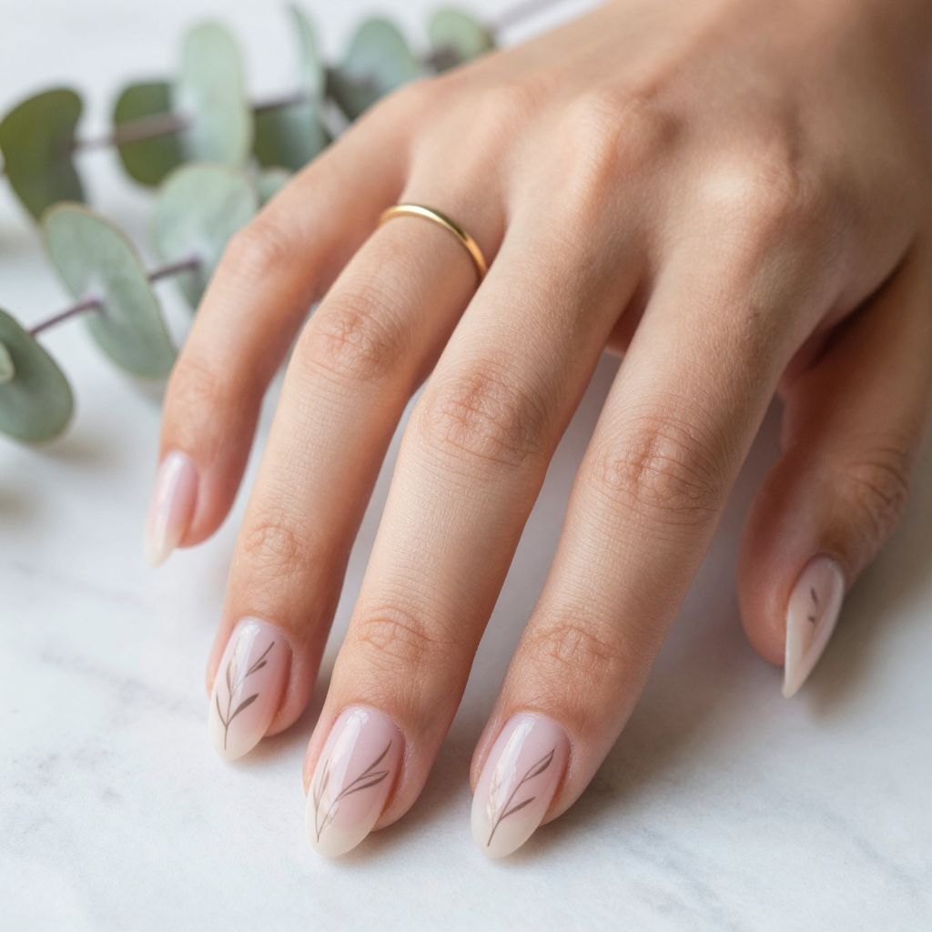 Pale Pink with Subtle Line Art