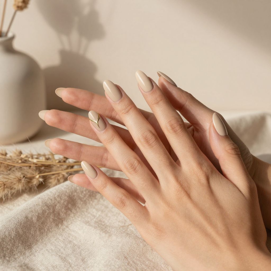 Monochrome Beige Nail Art