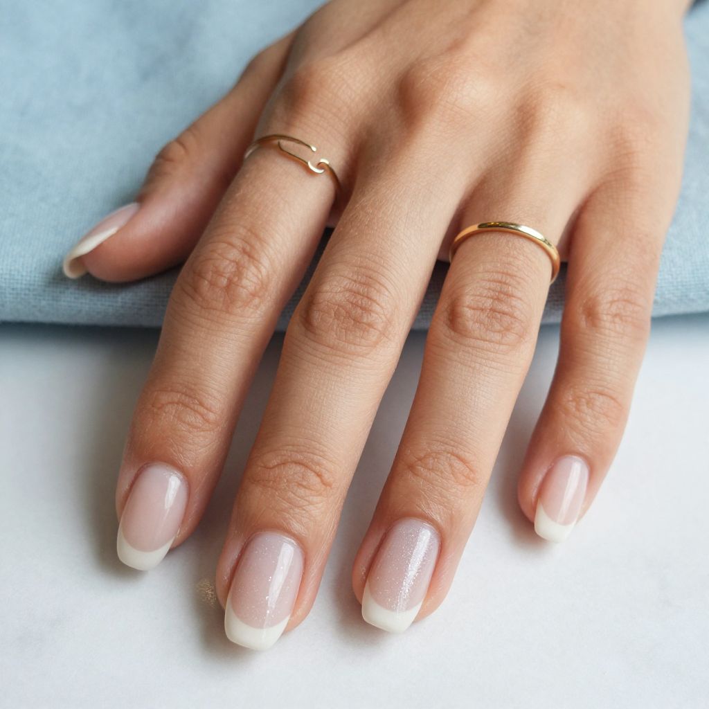 Frosted Clear Tips With Glitter Base