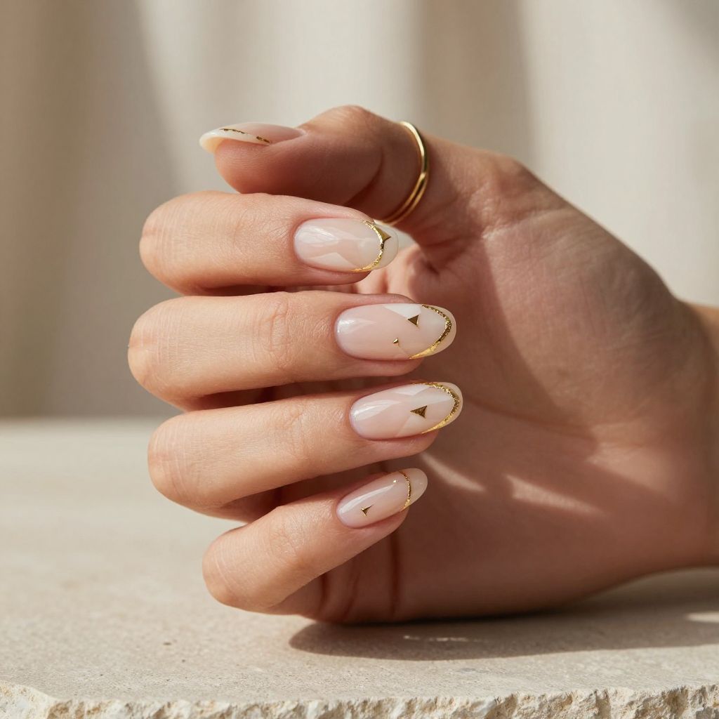 Clear Nails With Negative Space Design