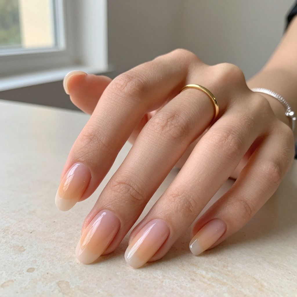 Soft Gradient Clear To Nude Ombre