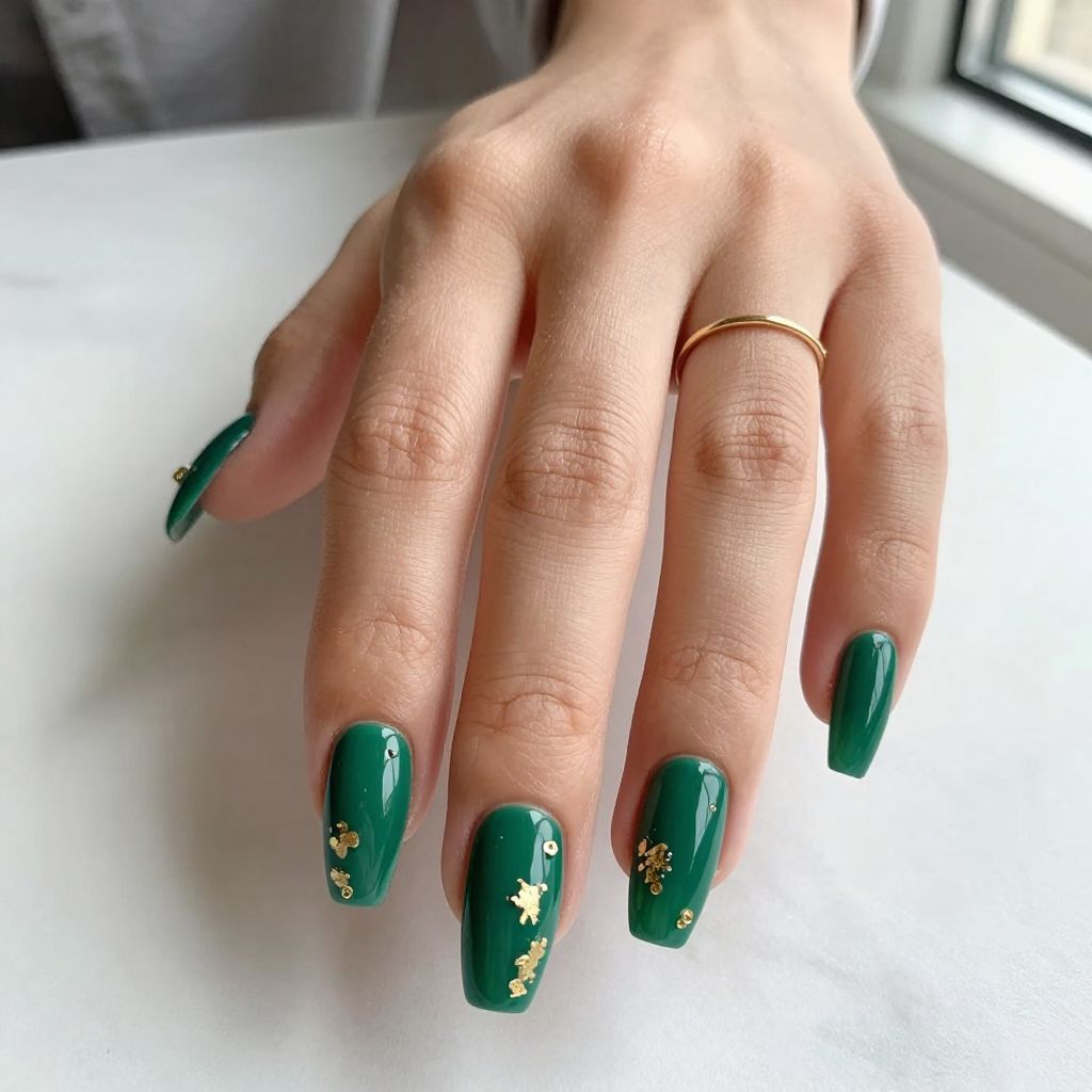 Jewel Tone Coffin Nails