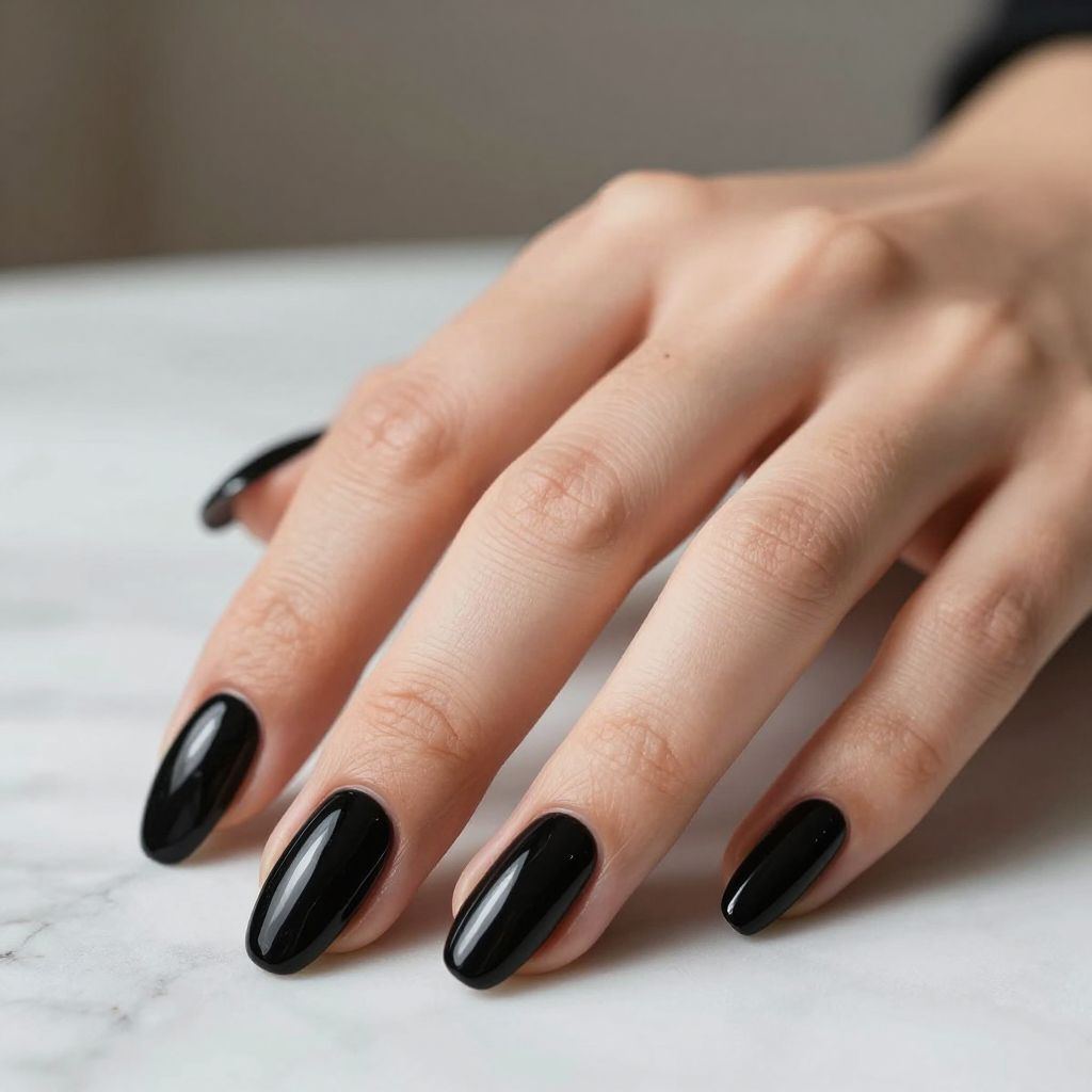 Black coffin nails idea 1