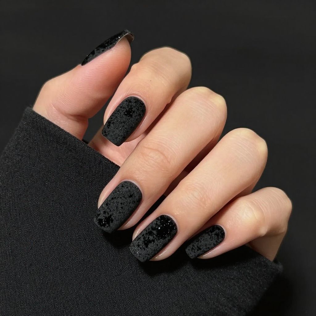 Black coffin nails idea 12