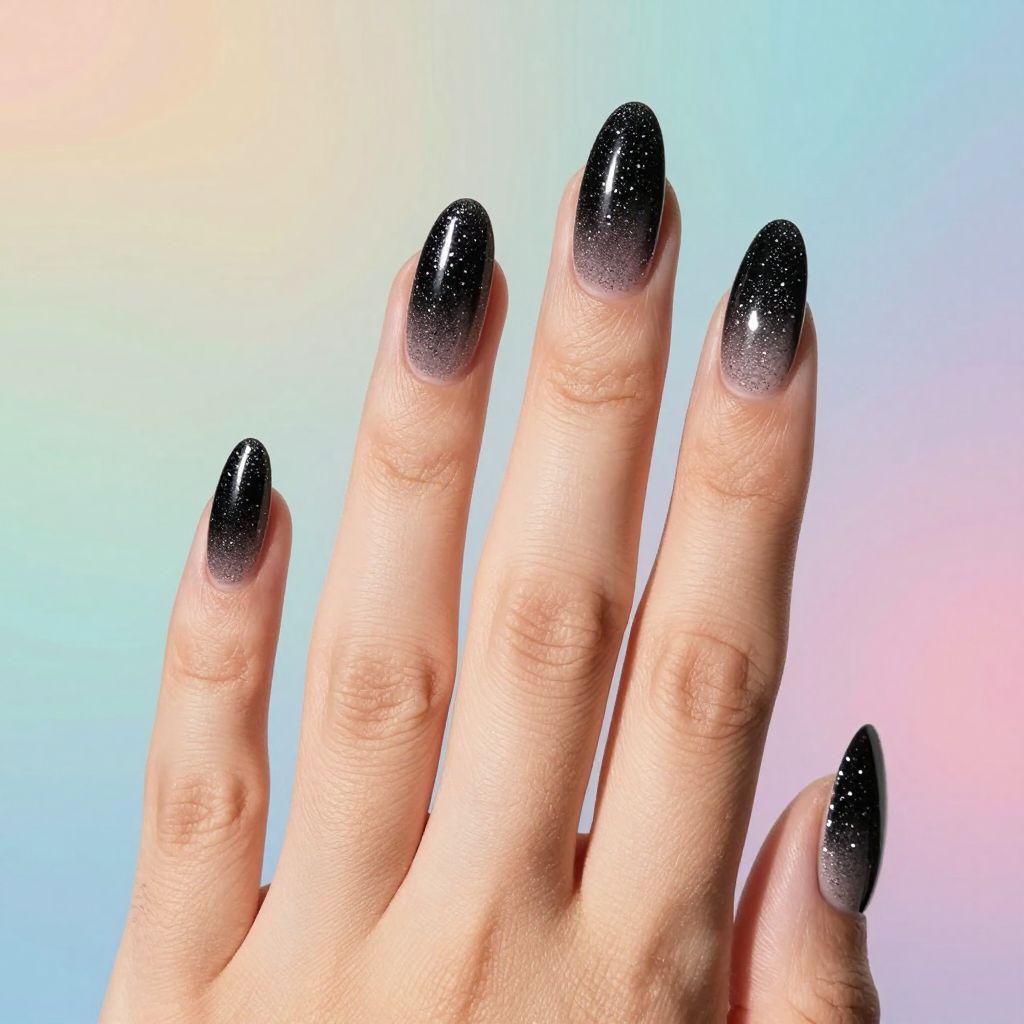 Black coffin nails idea 13