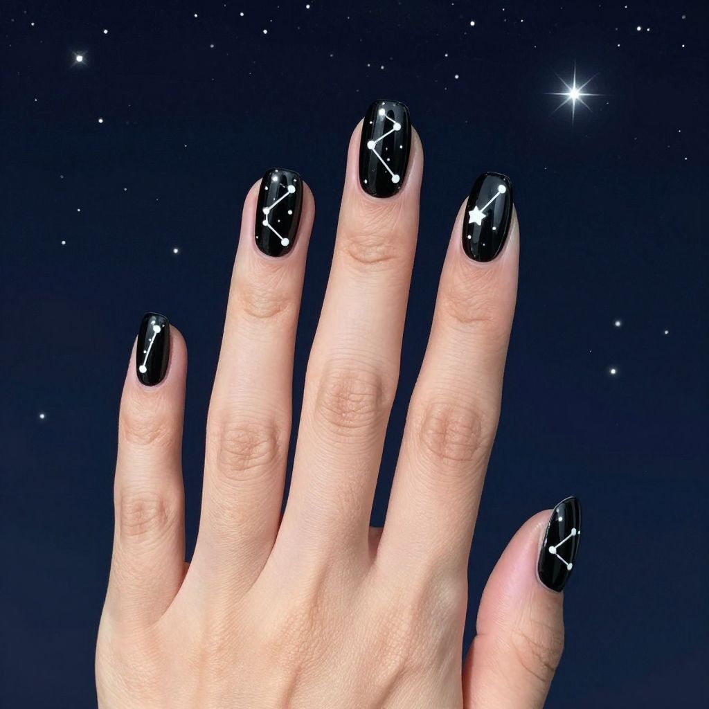 Black coffin nails idea 15