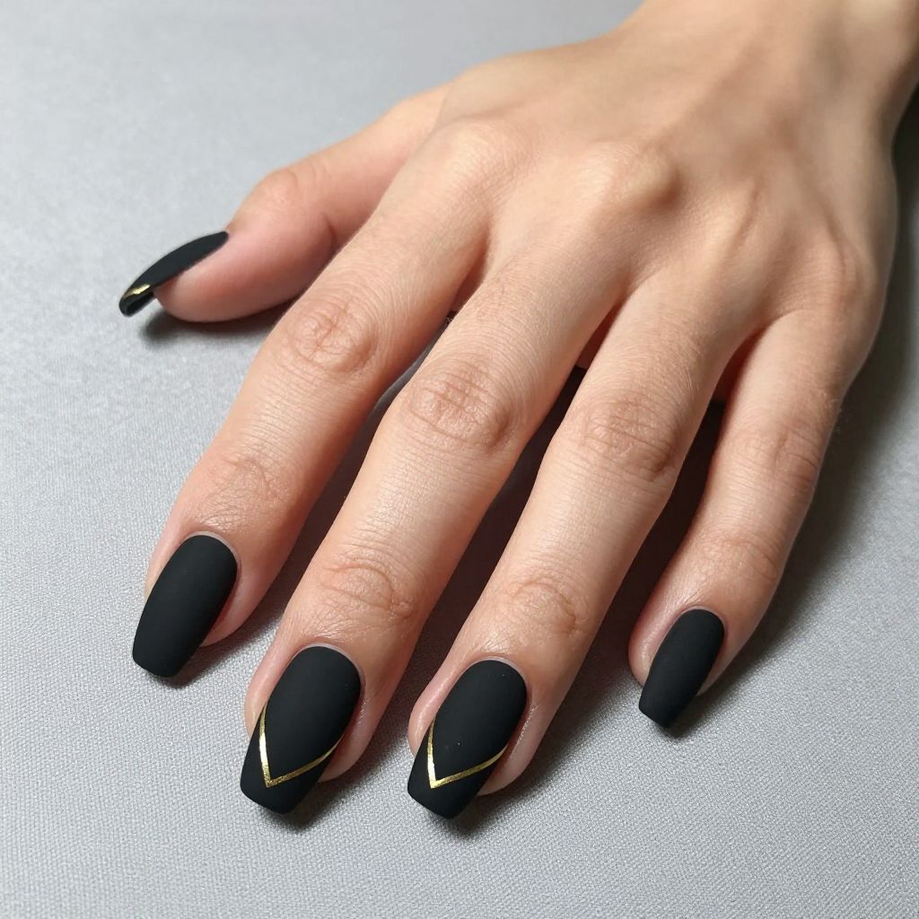 Black coffin nails idea 2