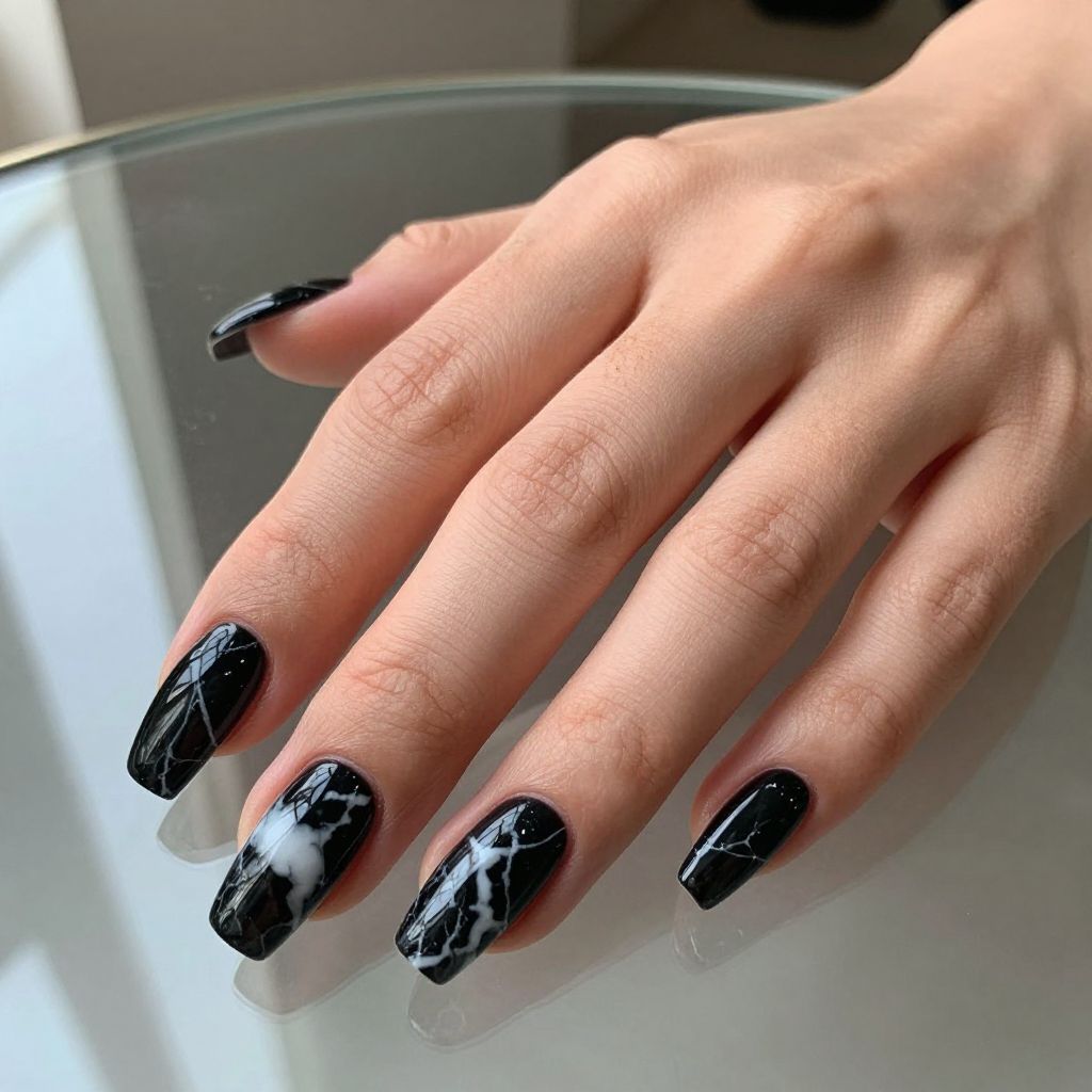 Black coffin nails idea 3