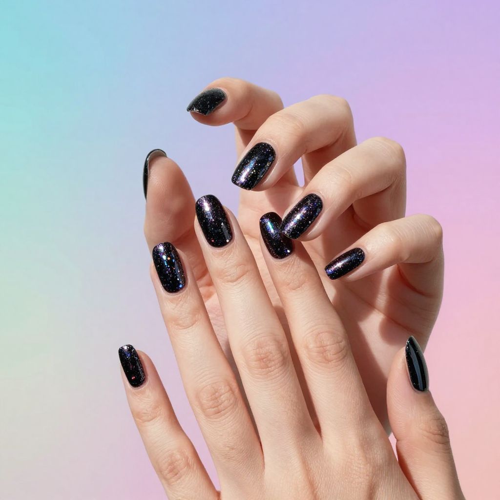 Black coffin nails idea 4