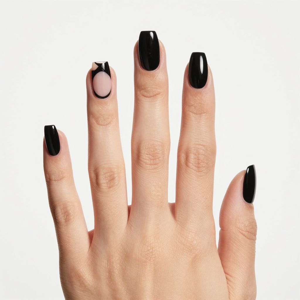 Black coffin nails idea 6