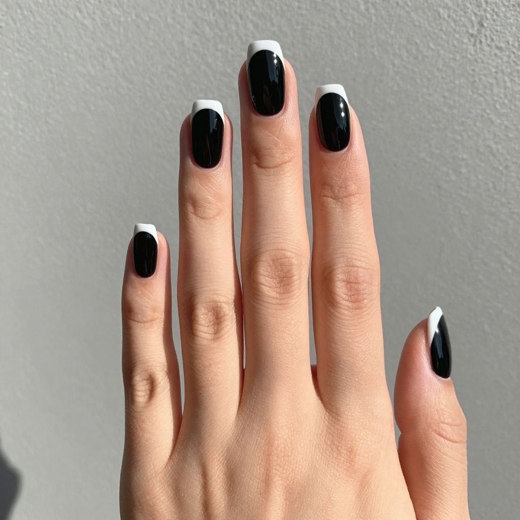 Black coffin nails idea 8