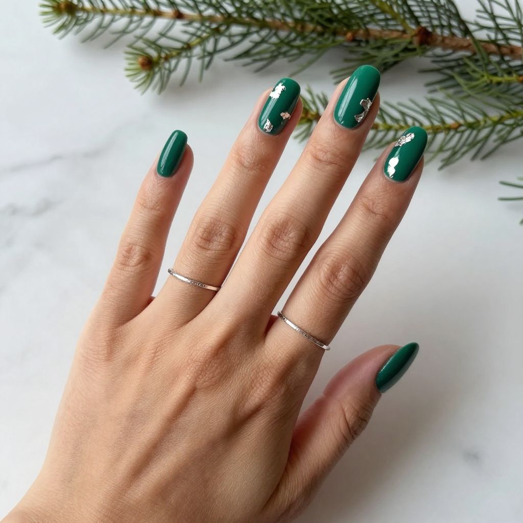 Emerald with Silver Foil Accents