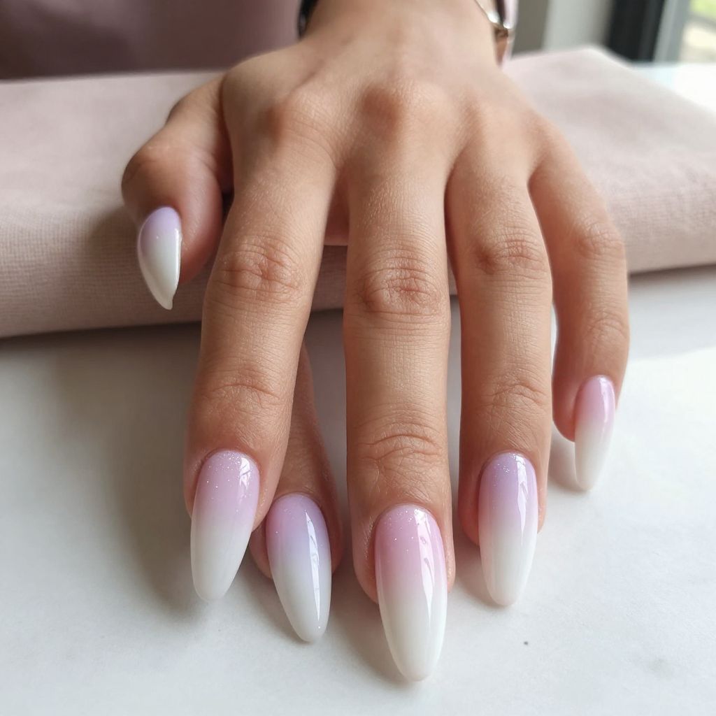 Pastel Ombre Gradient Coffin Nails