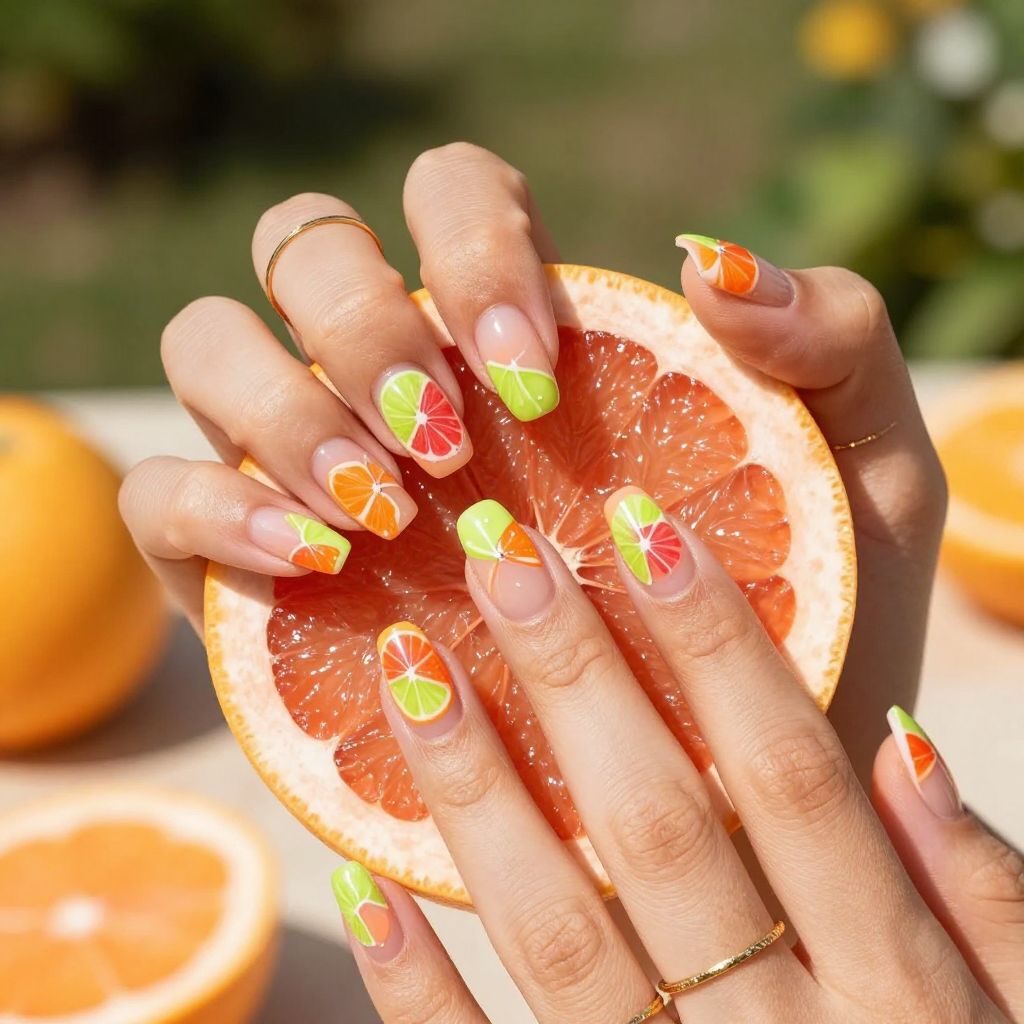 Citrus fruit slice coffin nails