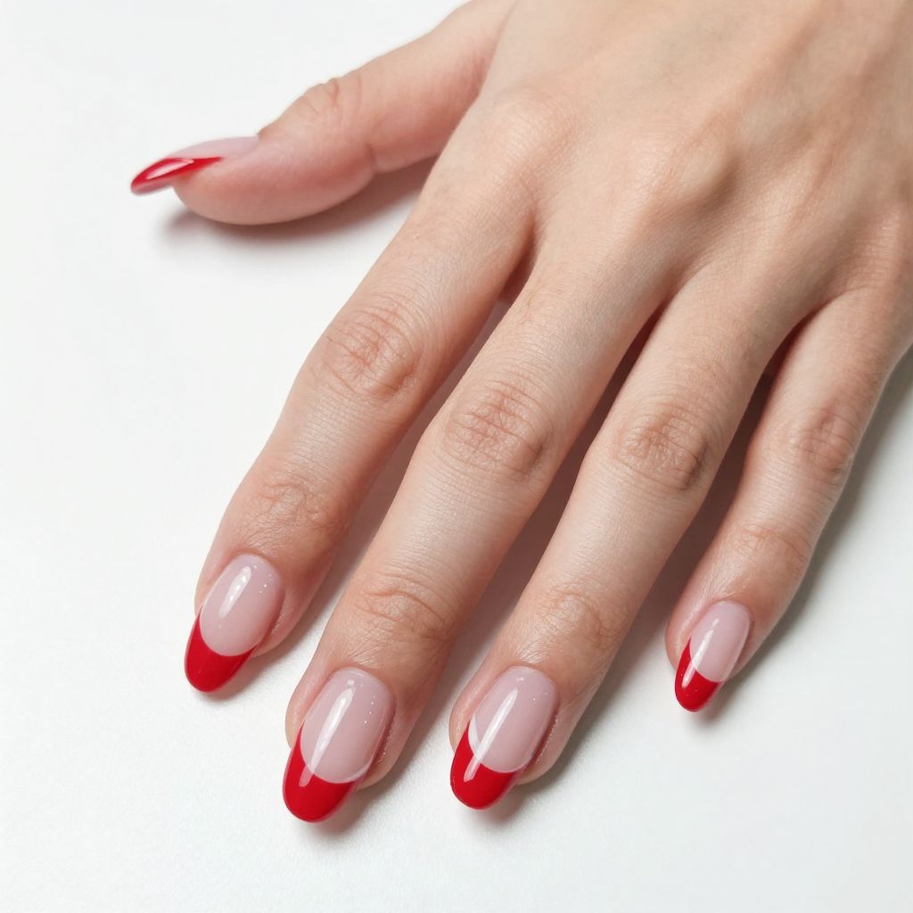 Coffin Red Nail Designs nail idea 12