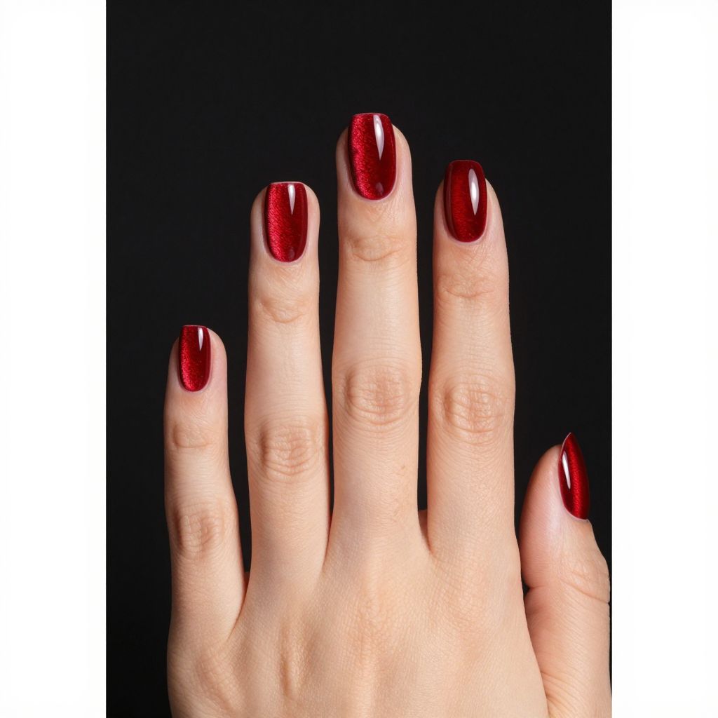 Coffin Red Nail Designs nail idea 13
