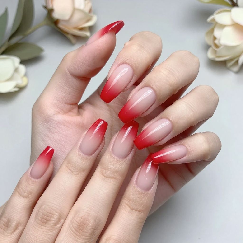 Coffin Red Nail Designs nail idea 3