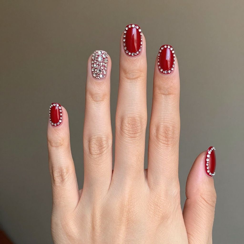 Coffin Red Nail Designs nail idea 7