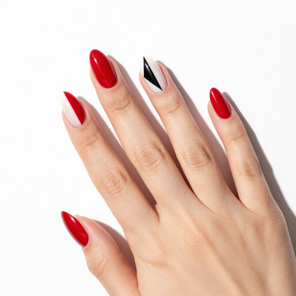 Coffin Red Nail Designs nail idea 8