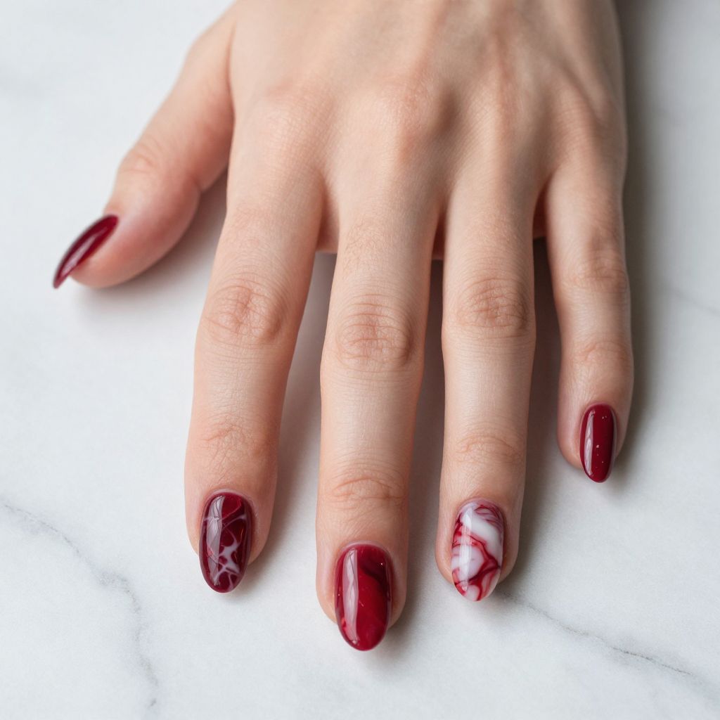Coffin Red Nail Designs nail idea 9