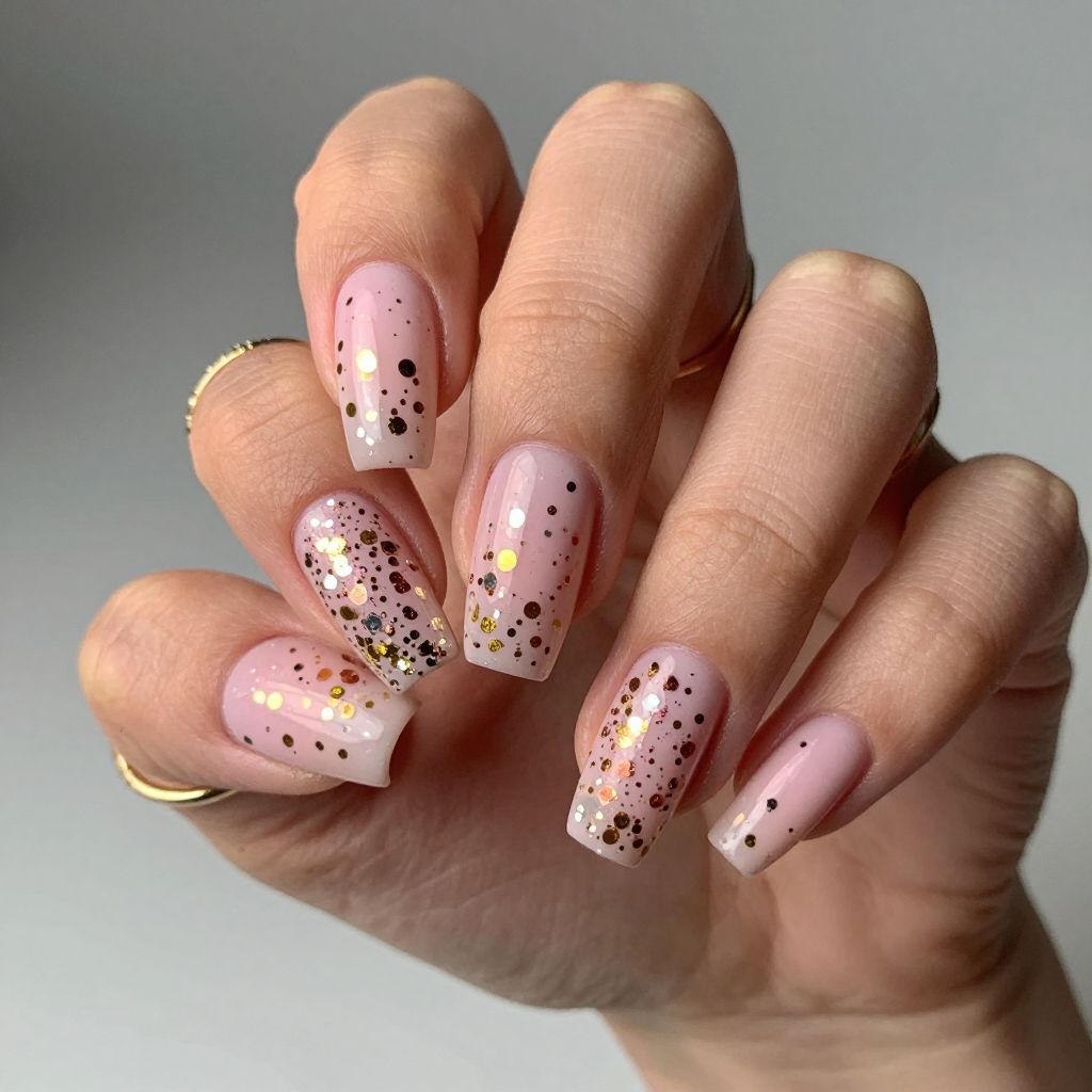 Metallic Confetti Pop Nails