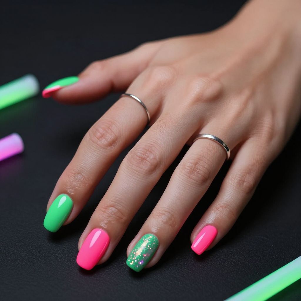 Neon Glow in the Dark Nails