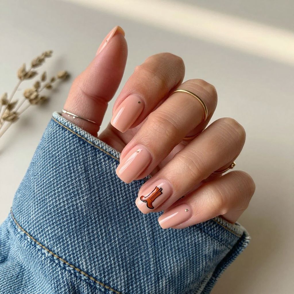Peach Nude with Tiny Boot Charm Art