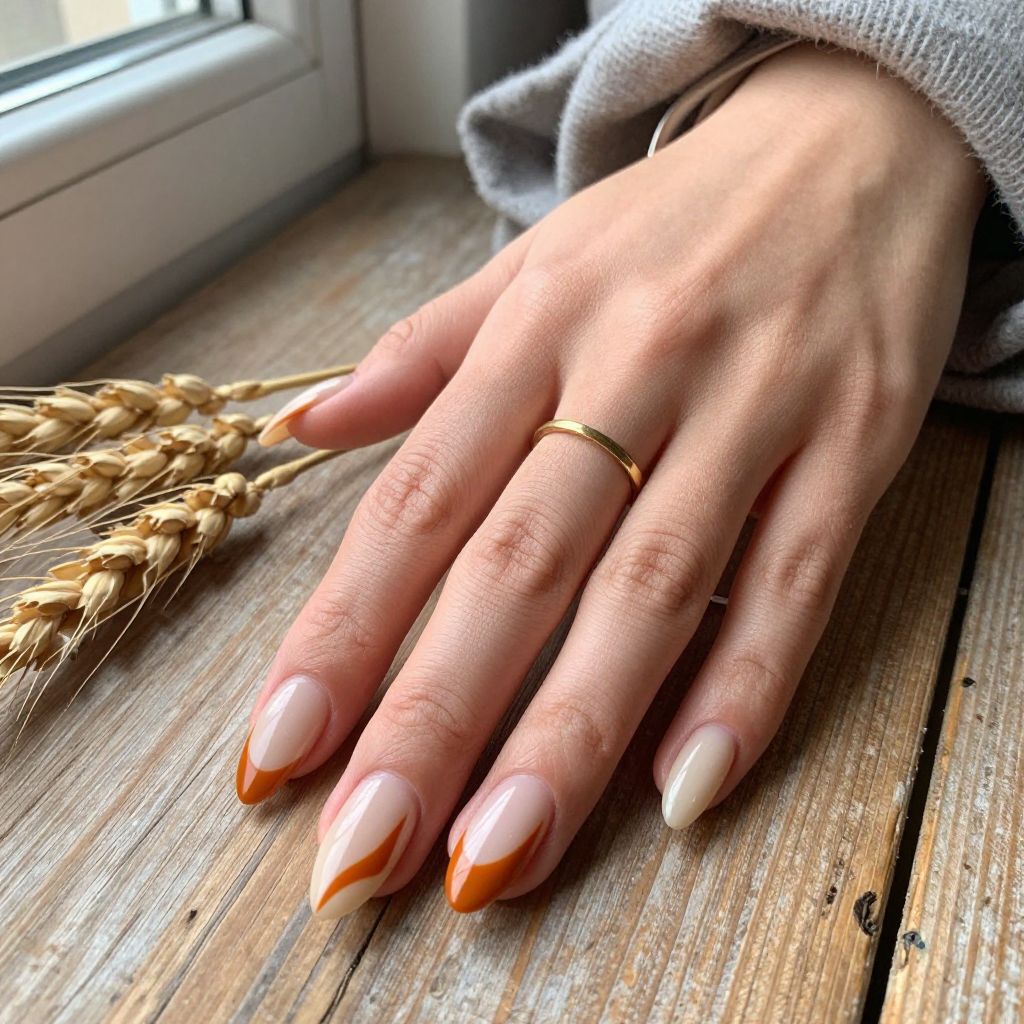 Burnt Orange and Cream Swirls