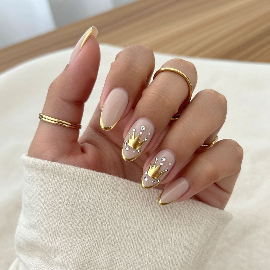 Rodeo Queen Crown and Rhinestone Nails