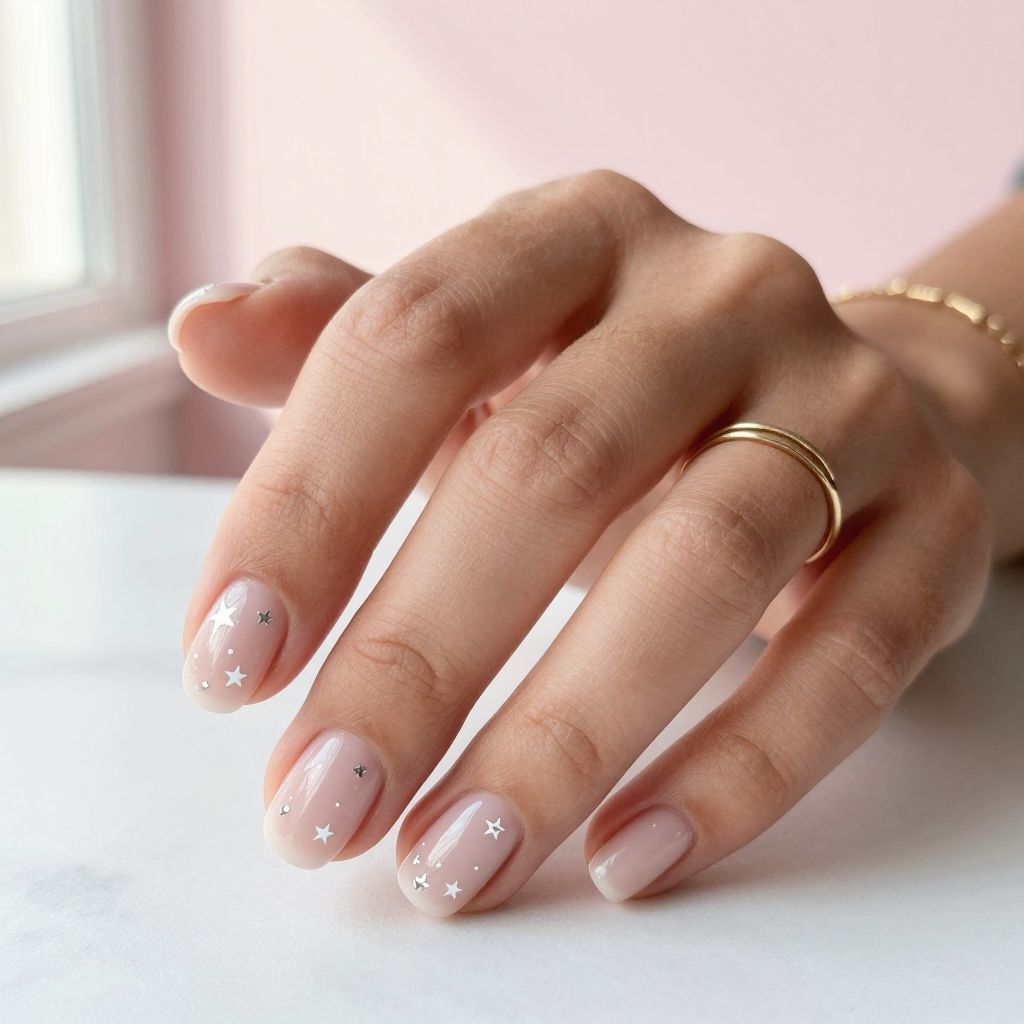 Sheer Blush With Mini Star Accents