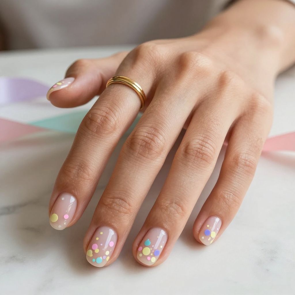 Clear Base With Confetti Spots