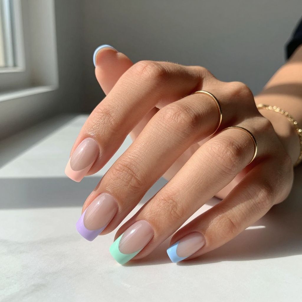 Pastel Color Block Tips